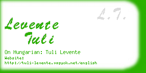 levente tuli business card